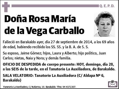 DE LA VEGA CARBALLO,ROSA MARIA