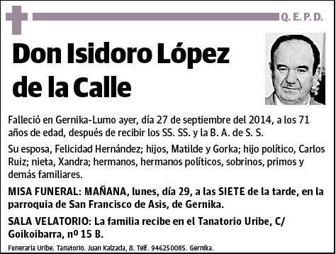 LOPEZ DE LA CALLE,ISIDORO