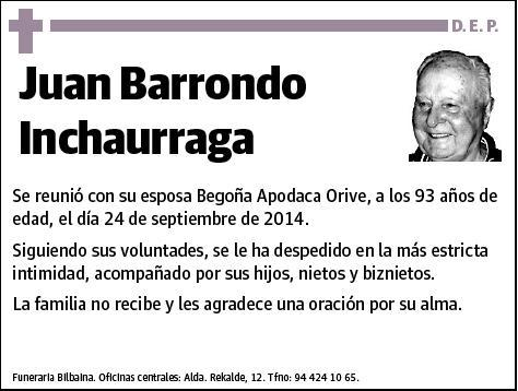 BARRONDO INCHAURRAGA,JUAN