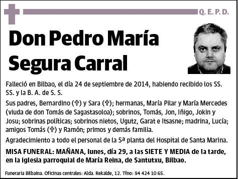 SEGURA CARRAL,PEDRO MARIA