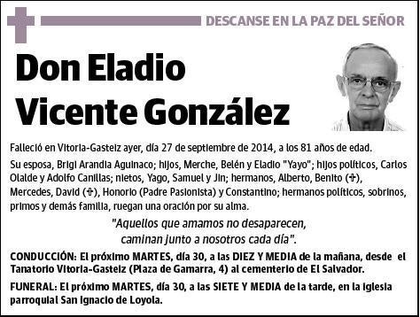 VICENTE GONZALEZ,ELADIO