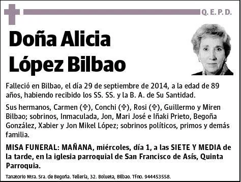 LOPEZ BILBAO,ALICIA