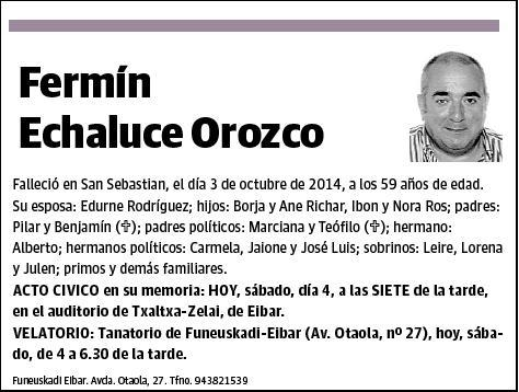 ECHALUCE OROZKO,FERMIN