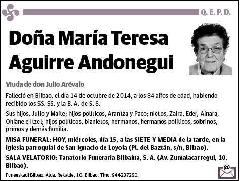 AGUIRRE ANDONEGUI,MARIA TERESA