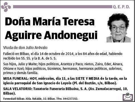 AGUIRRE ANDONEGUI,MARIA TERESA