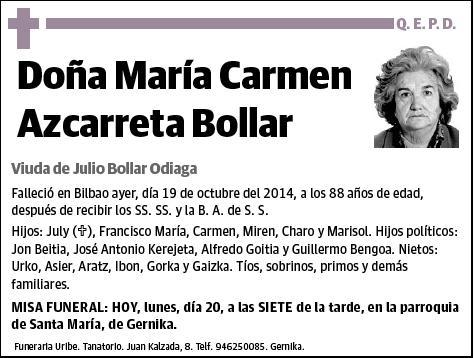 AZCARRETA BOLLAR,MARIA CARMEN