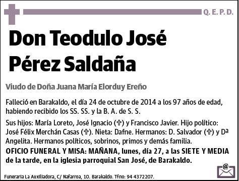 PEREZ SALDAÑA,TEODULO JOSE