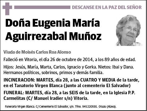 AGUIRREZABAL MUÑOZ,EUGENIA MARIA