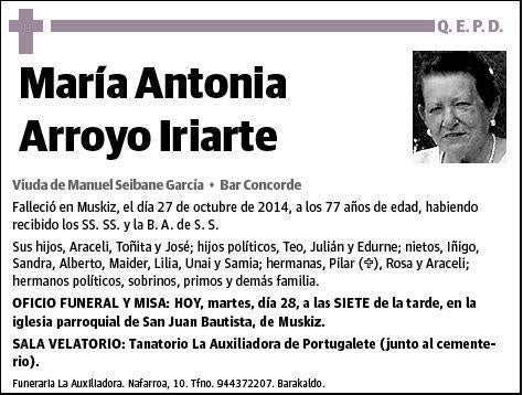 ARROYO IRIARTE,MARIA ANTONIA