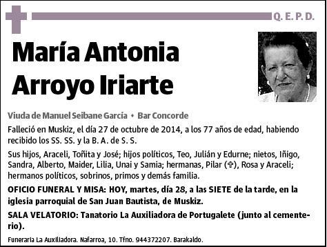 ARROYO IRIARTE,MARIA ANTONIA