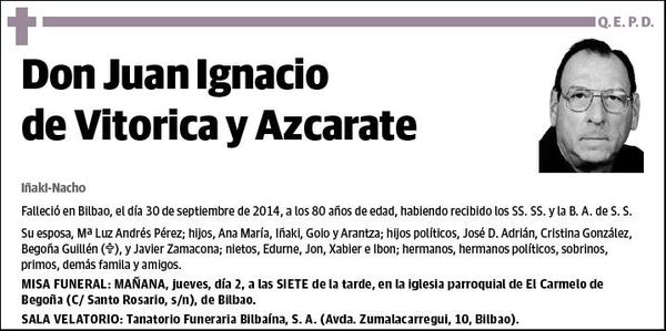 DE VITORICA Y AZCARATE,JUAN IGNACIO