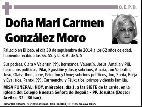 GONZALEZ MORO,MARI CARMEN