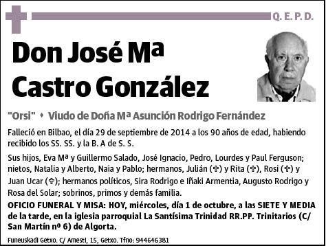 CASTRO GONZALEZ,JOSE Mª