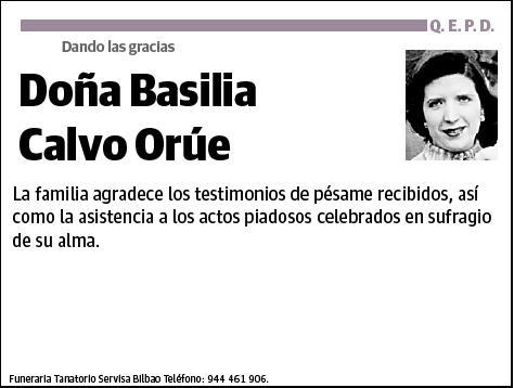 CALVO ORÚE,BASILIA