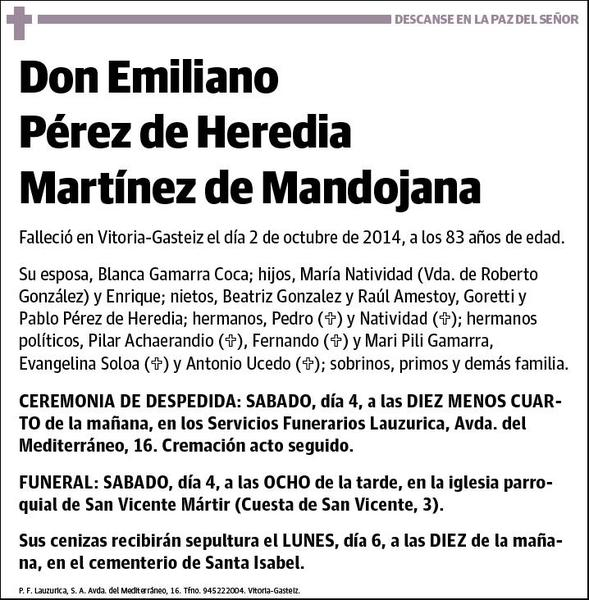 PEREZ DE HEREDIA MARTINEZ DE MANDOJANA,EMILIANO