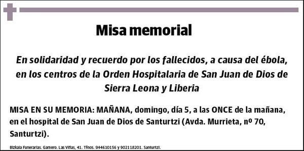 MEMORIAL,MISA