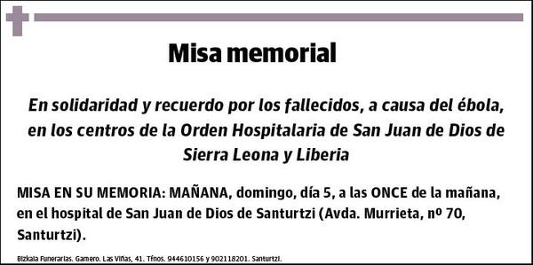 MEMORIAL,MISA