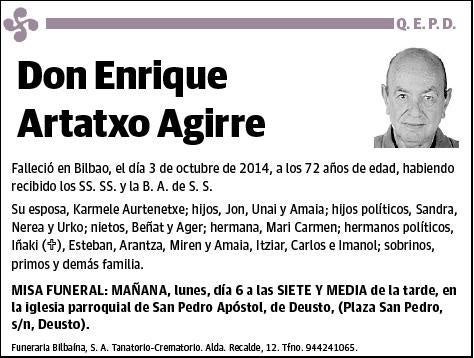 ARTATXO AGIRRE,ENRIQUE