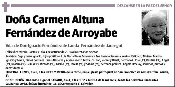 ALTUNA FERNANDEZ DE ARROYABE,CARMEN