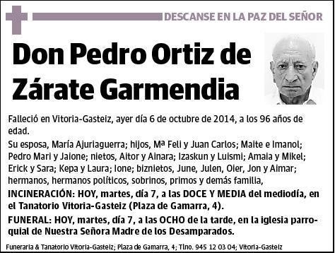 ORTIZ DE ZARATE GARMENDIA,PEDRO