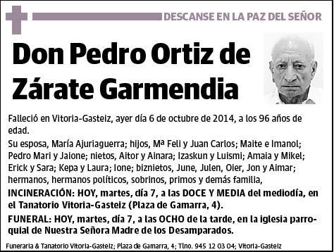 ORTIZ DE ZARATE GARMENDIA,PEDRO