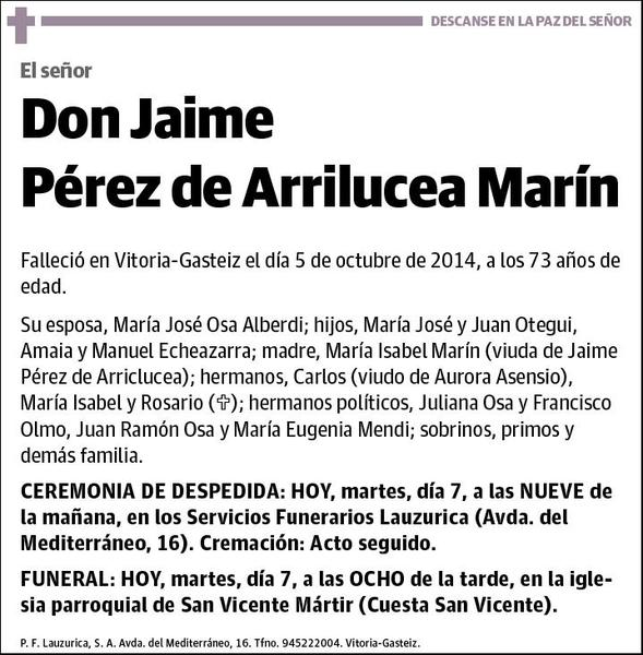 PEREZ DE ARRILUCEA MARIN,JAIME