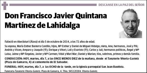 QUINTANA MARTINEZ DE LAHIDALGA,FRANCISCO JAVIER