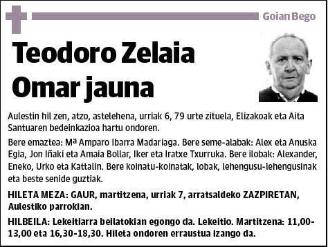 ZELAIA OMAR,TEODORO