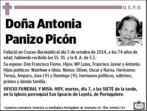 PANIZO PICON,ANTONIA