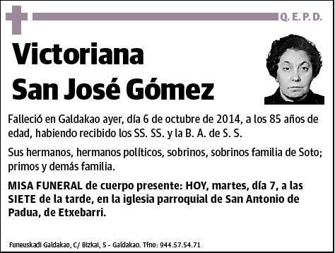 SAN JOSE GOMEZ,VICTORIANA