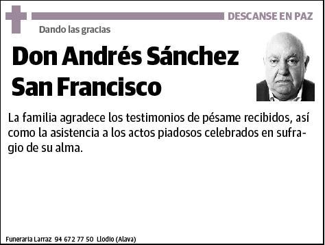 SANCHEZ SAN FRANCISCO,ANDRES