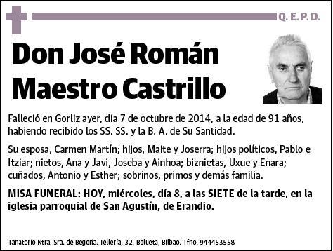 MAESTRO CASTRILLO,JOSE ROMAN