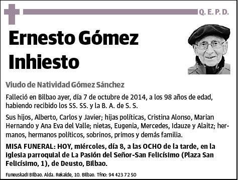 GOMEZ INHIESTO,ERNESTO