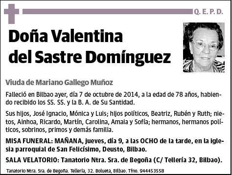 DEL SASTRE DOMINGUEZ,VALENTINA