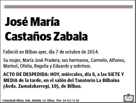 CASTAÑOS ZABALA,JOSE MARIA