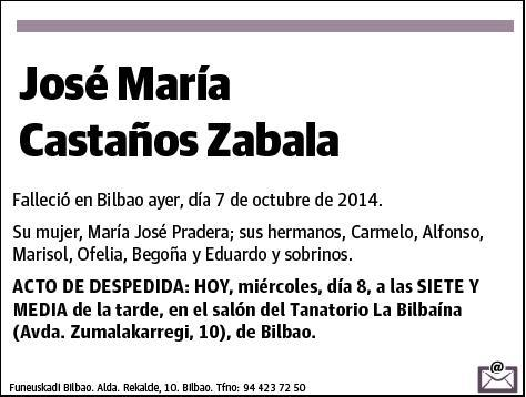 CASTAÑOS ZABALA,JOSE MARIA