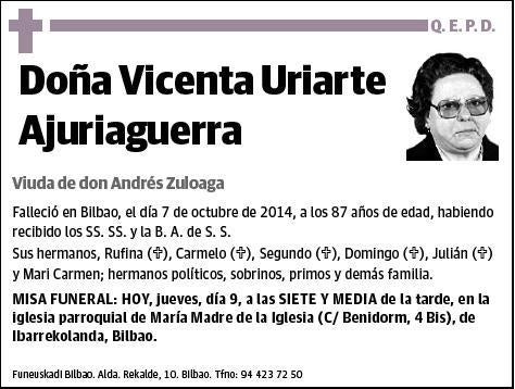 URIARTE AJURIAGUERRA,VICENTA