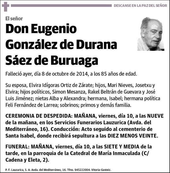 GONZALEZ DE DURANA SAEZ DE BURUAGA,EUGENIO