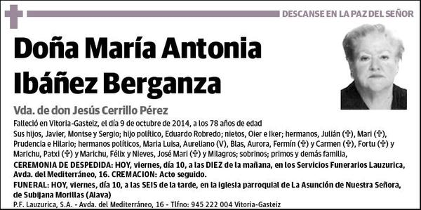 IBAÑEZ BERGANZA,MARIA ANTONIA