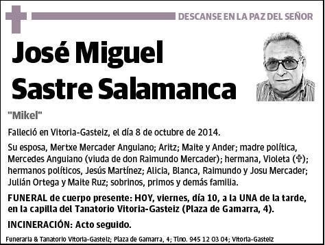 SASTRE SALAMANCA,JOSE MIGUEL