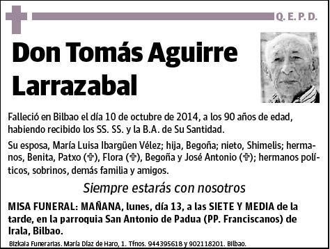 AGUIRRE LARRAZABAL,TOMAS