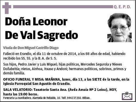 DE VAL SAGREDO,LEONOR