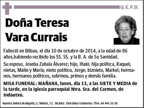 VARA CURRAIS,TERESA