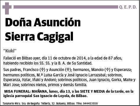 SIERRA CAGIGAL,ASUNCION