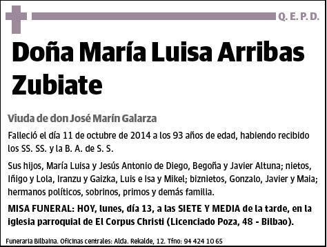 ARRIBAS ZUBIATE,MARIA LUISA