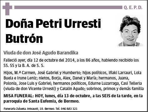 URRESTI BUTRON,PETRI