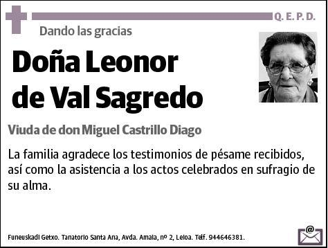 DE VAL SAGREDO,LEONOR