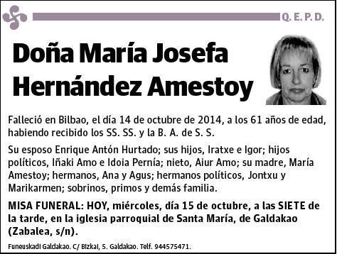 HERNANDEZ AMESTOY,MARIA JOSEFA