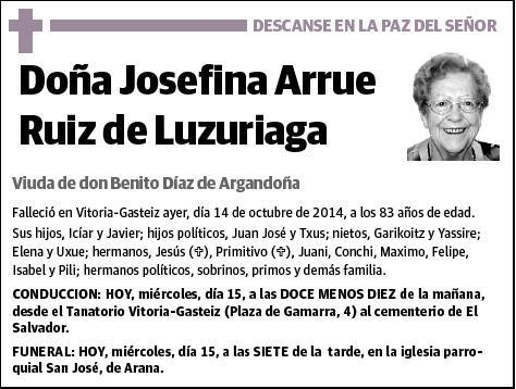 ARRUE RUIZ DE LUZURIAGA,JOSEFINA