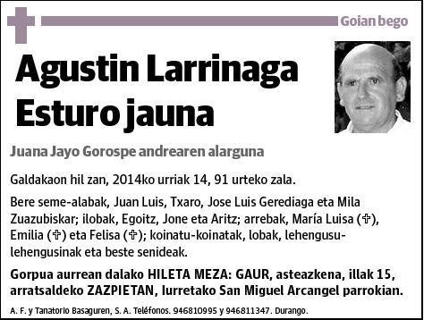 LARRINAGA ESTURO,AGUSTIN